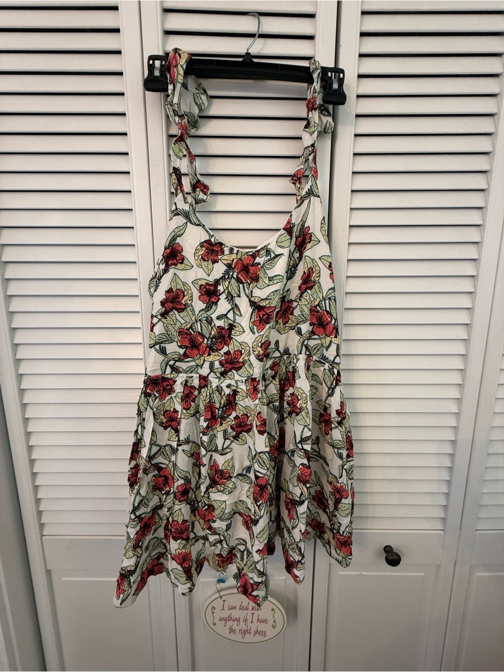 Free People Dear You floral ruffle strap mini dres Size L
